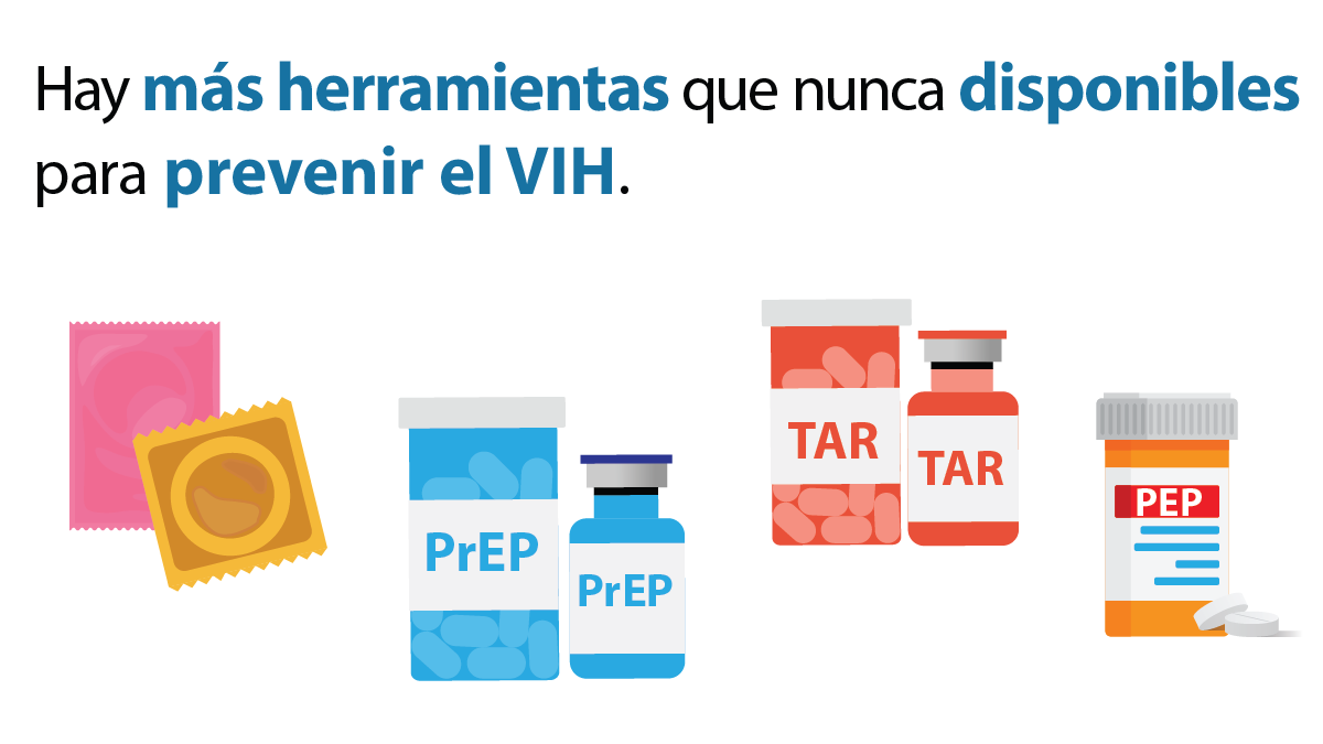 Imagen de varios métodos de prevención del VIH.